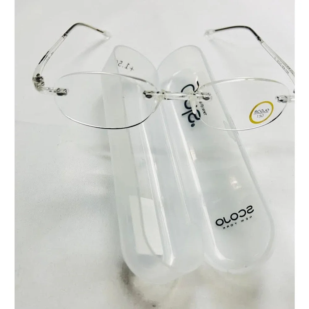 NEW! Scojo New York Gels Original Reading Glasses 1.50x Crystal Clear‎